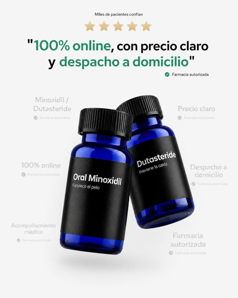 Tratamiento capilar 100% online, precio claro, despacho a domicilio y farmacia autorizada